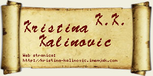 Kristina Kalinović vizit kartica